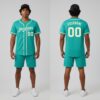 Custom Aqua Baseball Cream Jersey, Design Your Own Baseball Uniforms