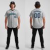 Custom Aqua Gray Baseball Navy Jersey, Customized Baseball Uniforms