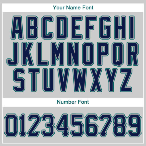 Custom Aqua Gray Baseball Navy Jersey, Customized Baseball Uniforms