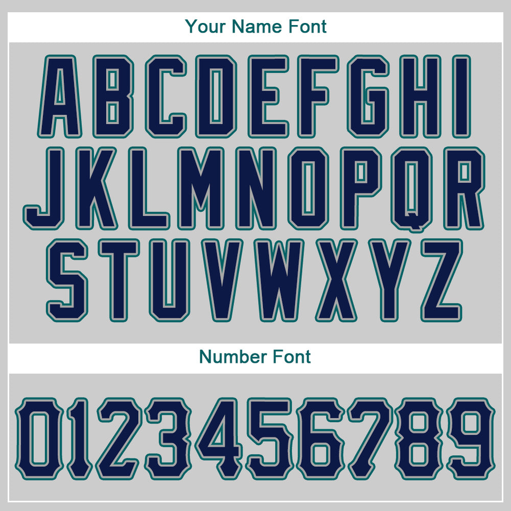 Custom Aqua Gray Baseball Navy Jersey, Customized Baseball Uniforms