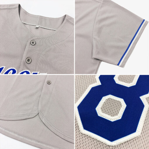 Custom Aqua Gray Baseball Navy Jersey, Customized Baseball Uniforms