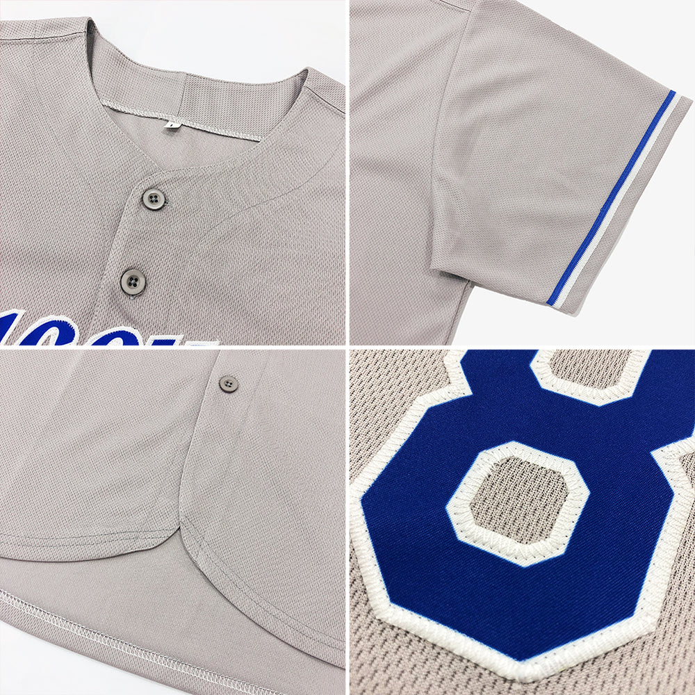 Custom Aqua Gray Baseball Navy Jersey, Customized Baseball Uniforms