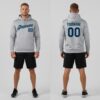 Custom Aqua Gray Hoodie Navy Hoodies, Custom Pullover Hoodie