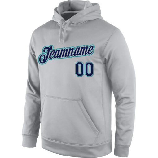 Custom Aqua Gray Hoodie, Custom Pullover Hoodie