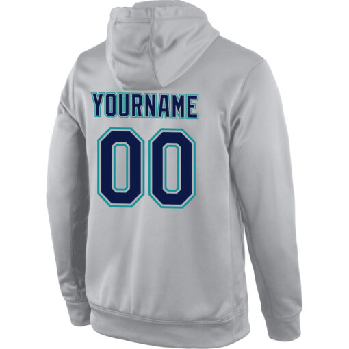 Custom Aqua Gray Hoodie, Custom Pullover Hoodie
