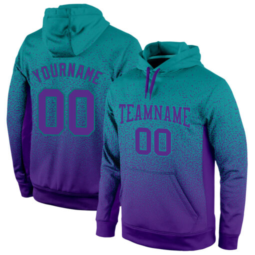 Custom Aqua Purple Hoodies, Hoodies With Designs