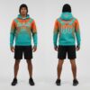 Custom Aqua Orange Hoodie Orange Hoodie, Custom Designed Hoodies