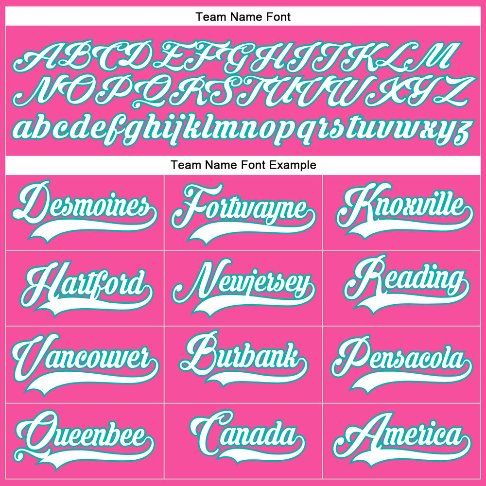 Custom Aqua Pink Hockey White Jersey, Custom Hockey Team Uniforms