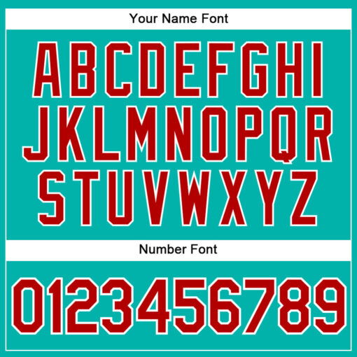 Custom Aqua Pinstripe Baseball Red Jersey, Personalized Baseball Jersey