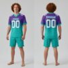 Custom Aqua Purple City Football White Jersey, Custom Football Jerseys