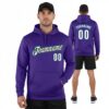 Custom Aqua Purple Hoodie White Hoodies, Custom Pullover Hoodie