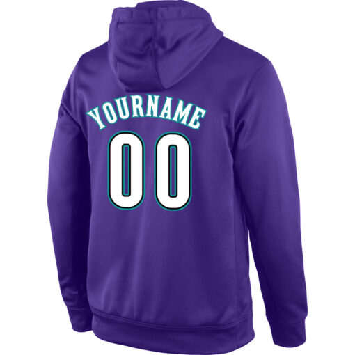 Custom Aqua Purple Hoodie, Custom Pullover Hoodie