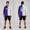 Custom Aqua Purple Hoodie White Hoodies, Custom Pullover Hoodies