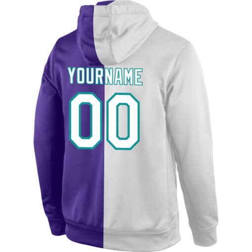 Custom Aqua Purple Hoodie, Custom Pullover Hoodies