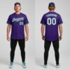 Custom Aqua Purple Pinstripe Baseball White Jersey, Custom Vintage Baseball Uniforms