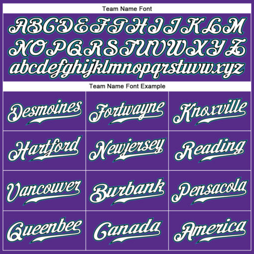 Custom Aqua Purple Pinstripe Baseball White Jersey, Custom Vintage Baseball Uniforms