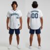 Custom Aqua White Baseball Navy Jersey, Custom Baseball Jerseys For Teams