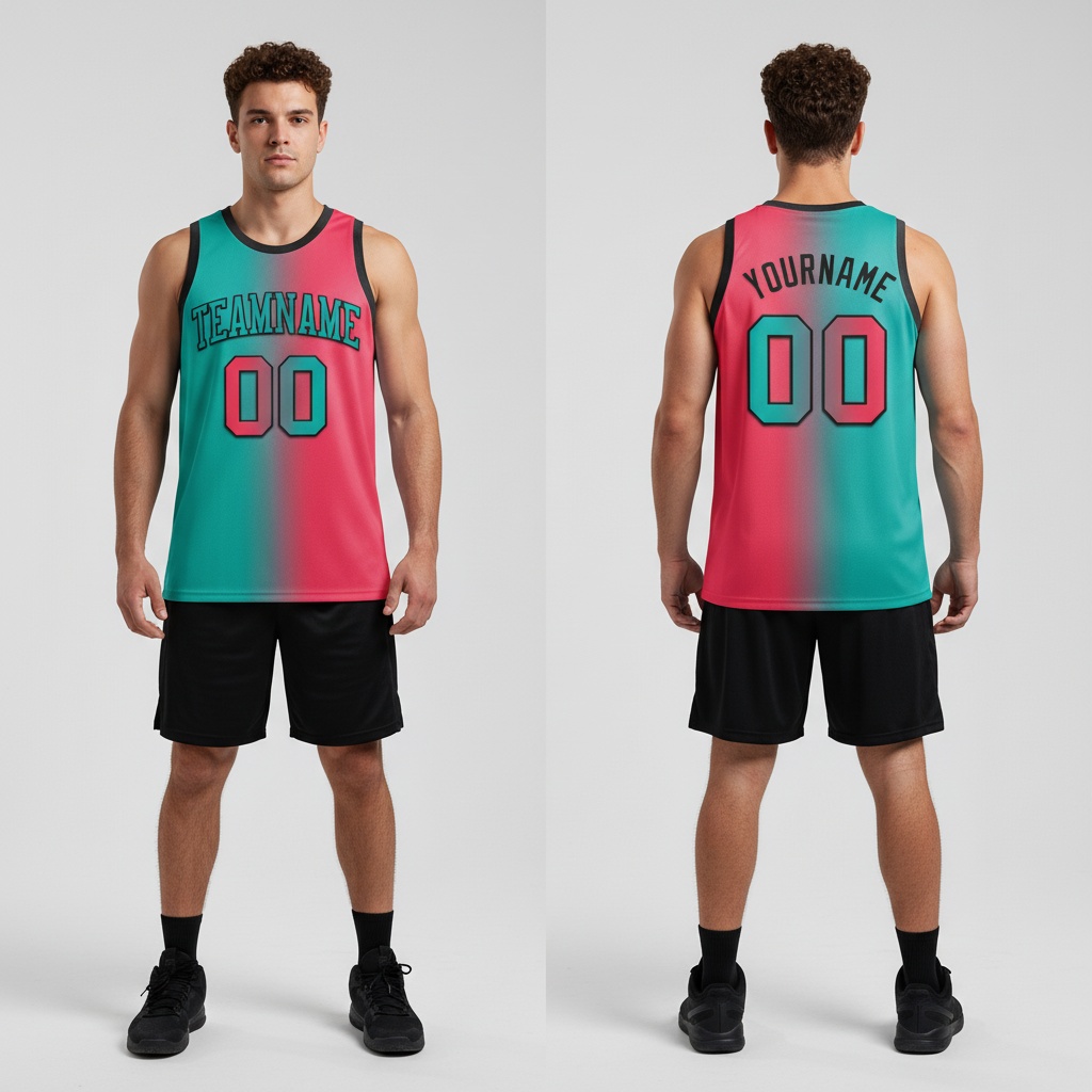 Custom Black Aqua Basketball Neon Pink Jersey, Customize Basketball Uniforms