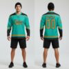 Custom Black Aqua Hockey Old Gold Jersey, Create Custom Hockey Jerseys