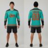 Custom Black Aqua Hockey Orange Jersey, Custom Hockey Practice Jerseys
