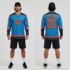 Custom Black Blue Hockey Orange Jersey, Custom Hockey Jersey
