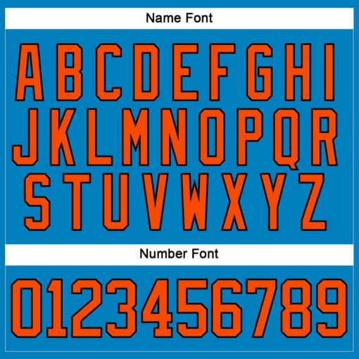 Custom Black Blue Hockey Orange Jersey, Custom Hockey Jersey