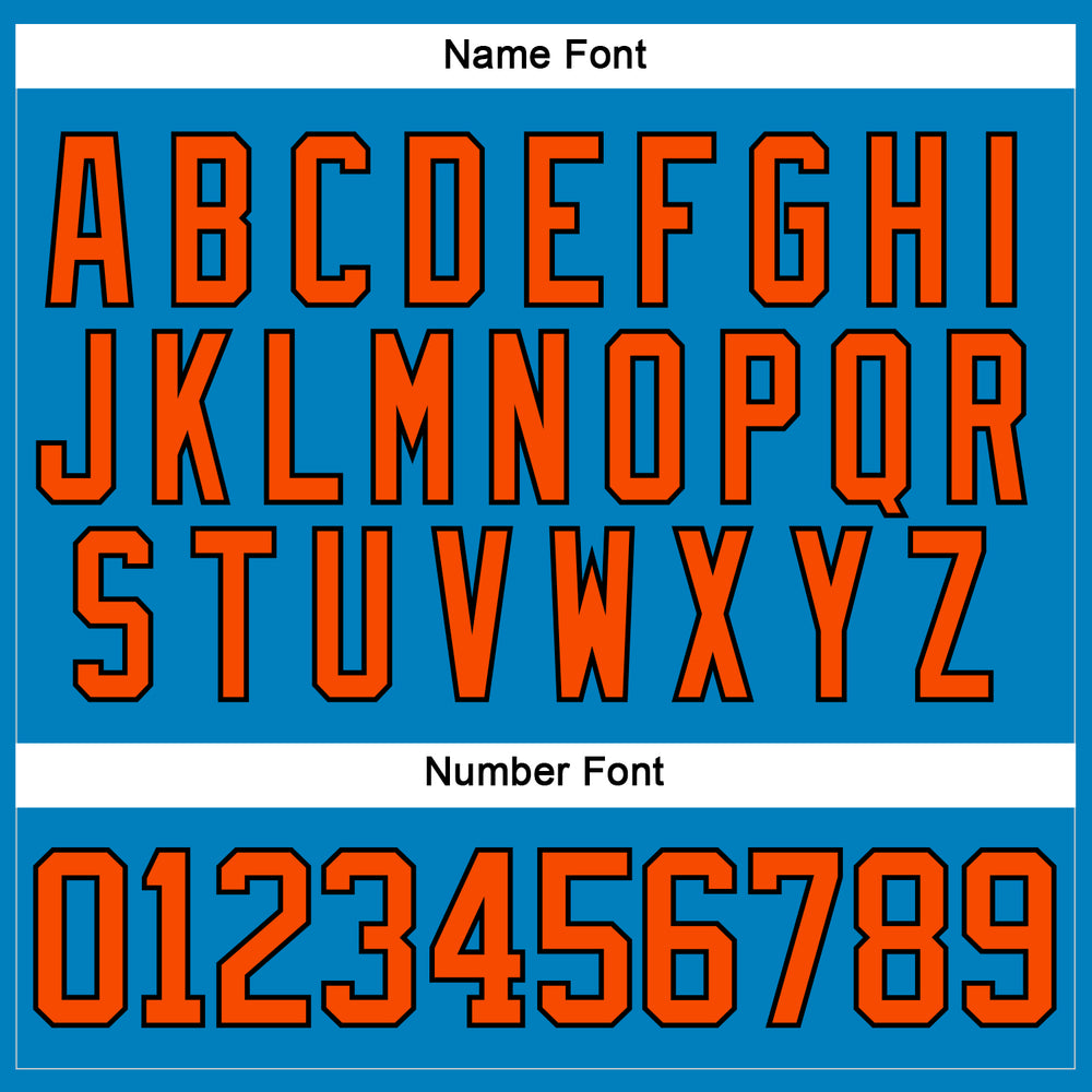 Custom Black Blue Hockey Orange Jersey, Custom Hockey Jersey