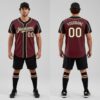 Custom Black Burgundy Baseball City Cream Jersey, Baseball Uniform Design