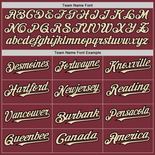 Custom Black Burgundy Baseball City Cream Jersey, Baseball Uniform Design