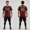 Custom Black Burgundy Baseball Old Gold Jersey, Design Baseball Uniforms