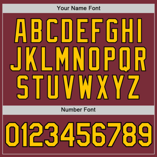 Custom Black Burgundy Baseball Yellow Jersey, Design Your Own Baseball Uniform