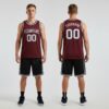 Custom Black Burgundy Basketball White Jersey, Custom Basketball Jerseys