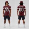Custom Black Burgundy City Football White Jersey, Football Jersey Designs