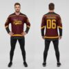 Custom Black Burgundy Hockey Gold Jersey, Best Custom Hockey Jerseys