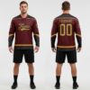 Custom Black Burgundy Hockey Old Gold Jersey, Cheap Custom Hockey Jerseys