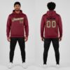 Custom Black Burgundy Hoodie Camo Hoodies, Personalized Embroidered Hoodie