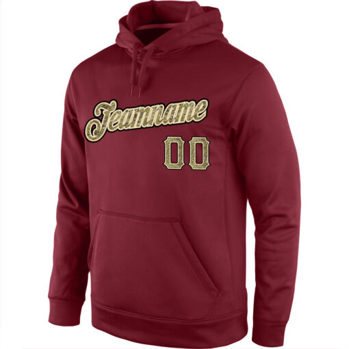 Custom Black Burgundy Hoodie, Personalized Embroidered Hoodie