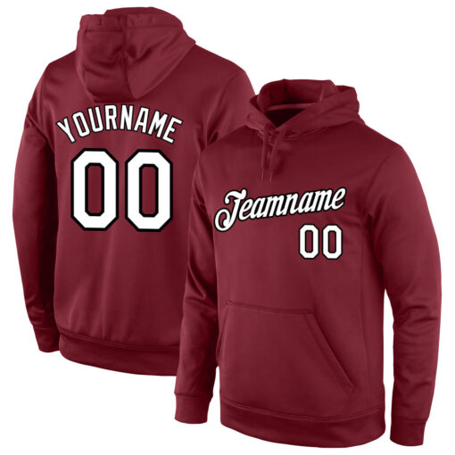 Custom Black Burgundy Hoodie, Premium Hoodie