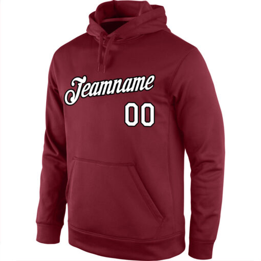 Custom Black Burgundy Hoodie, Premium Hoodie