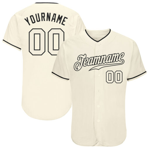 Custom Black Cream Baseball Cream Jersey, Baseball Jersey Design