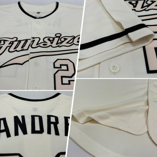 Custom Black Cream Baseball Cream Jersey, Baseball Jersey Design