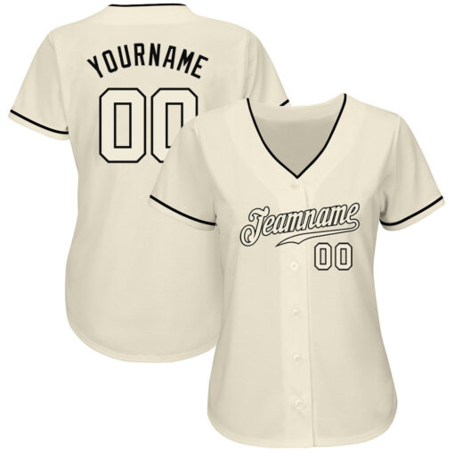 Custom Black Cream Baseball Cream Jersey, Baseball Jersey Design