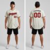 Custom Black Cream Baseball Red Jersey, Baseball Jersey Designs