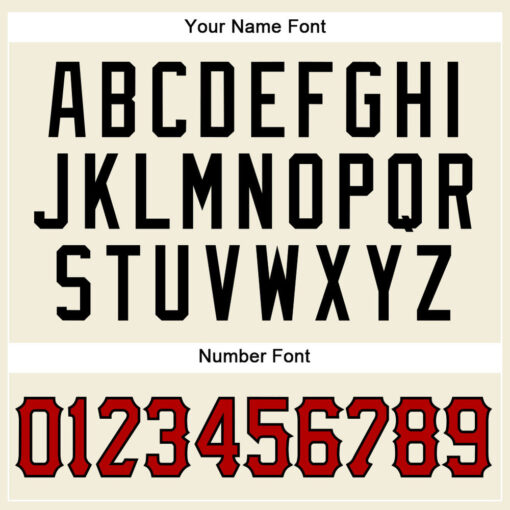 Custom Black Cream Baseball Red Jersey, Baseball Jersey Designs