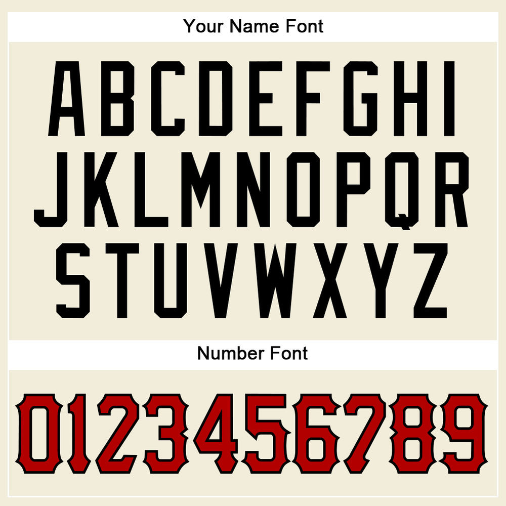 Custom Black Cream Baseball Red Jersey, Baseball Jersey Designs