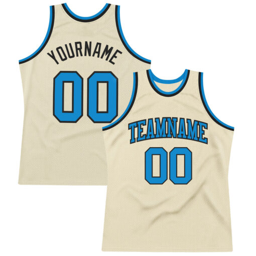 Custom Black Cream Basketball Blue Jersey, Best Basketball Jersey Design