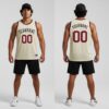 Custom Black Cream Basketball Maroon Jersey, Custom Basketball Jersey Design