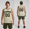 Custom Black Cream Basketball Olive Jersey, Design Basketball Jerseys