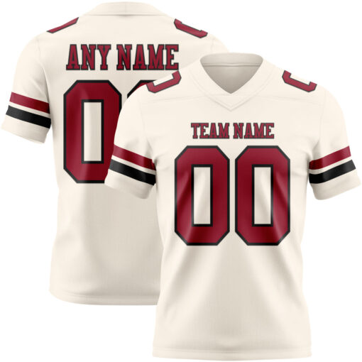 Custom Black Cream City Football Cardinal Jersey, Football Jersey Design