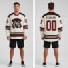 Custom Black Cream Hockey Crimson Jersey, Design Your Own Hockey Uniform